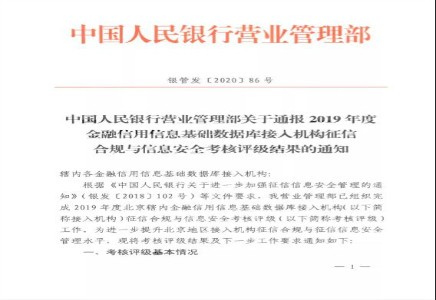 做爱视频
征信合规与信息安全工作荣获A级评价